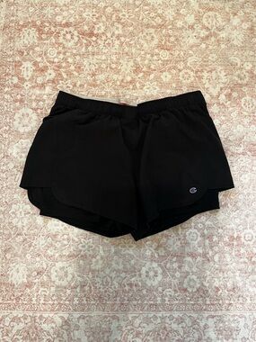 Champion Black Women's Athletic Shorts with Logo